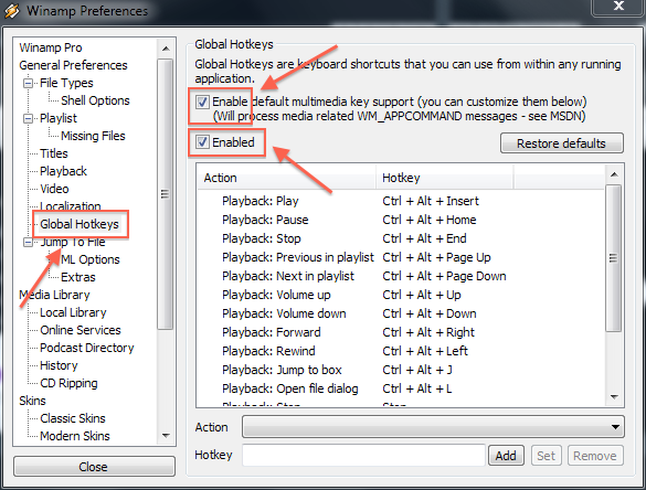 winamp preferences