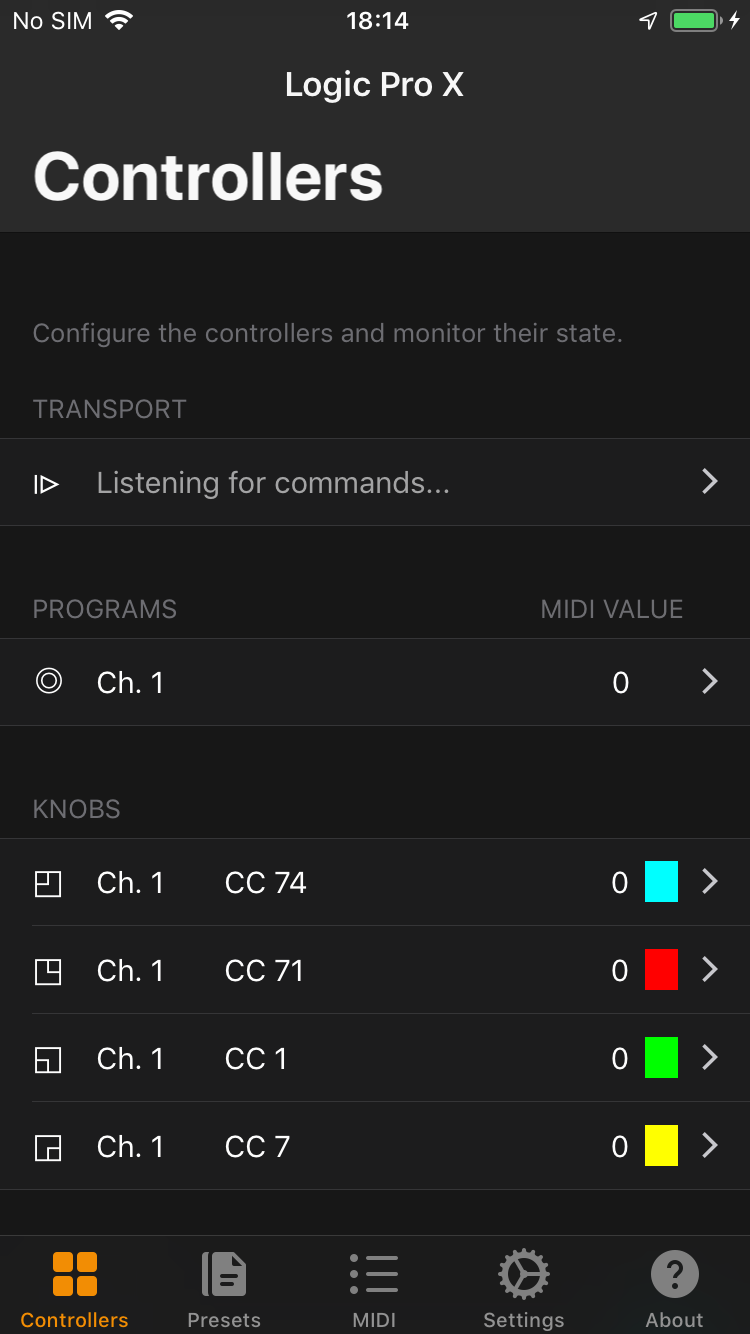 Controllers Panel 1