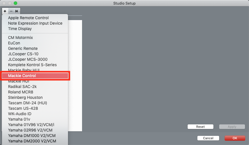 Cubase MCU Config 2