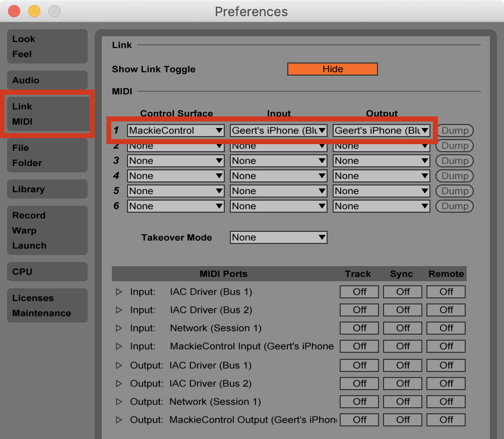 Live MCU Config