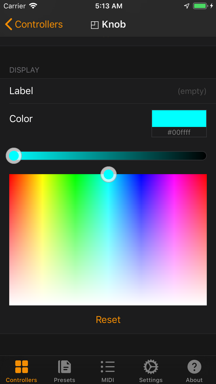 Knobs Config Color