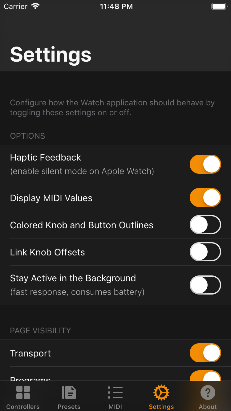 Settings Panel 1